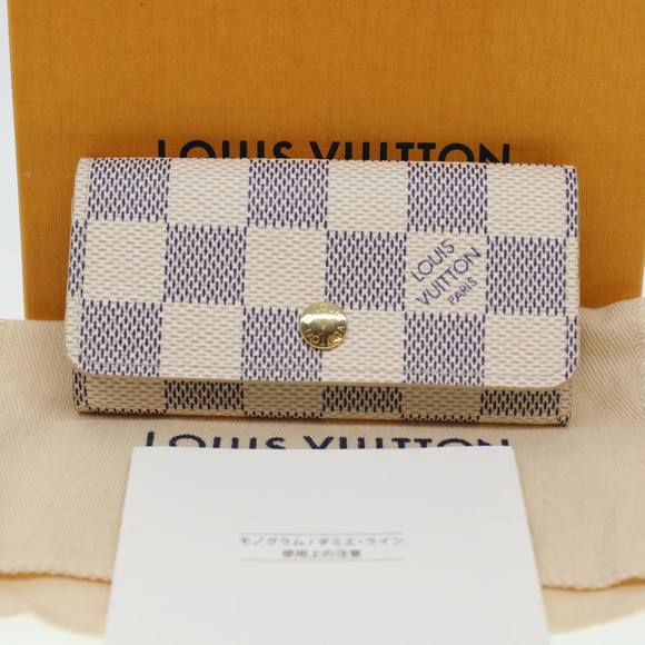 LOUIS VUITTON Damier Azur Multicles 4 Key Case N60020 LV Auth 41614 - Picture 12 of 16